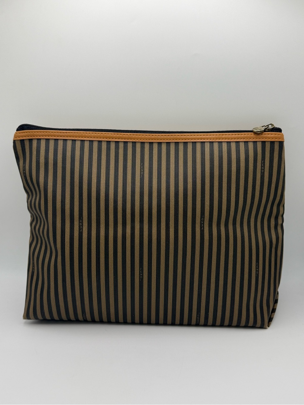 Vintage Fendi Pequin Striped Canvas Leather pouch - Picture 6 of 9